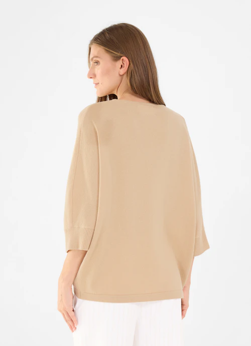 Casual Fit Strick Cashmere Blend - Pullover croissant