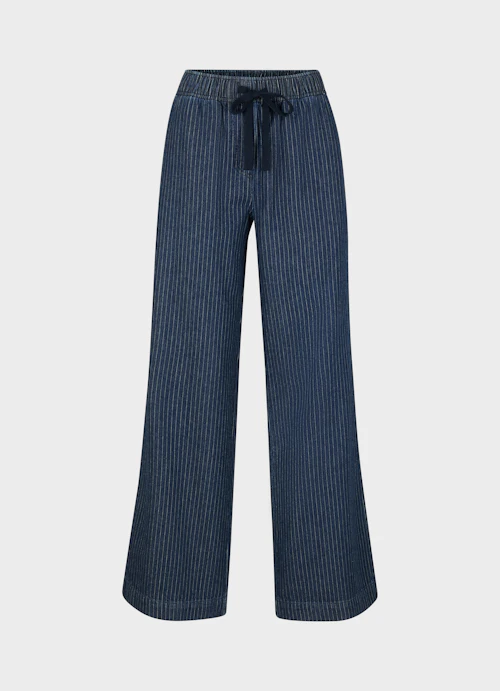 Wide Leg Hosen Denim - Hose navy