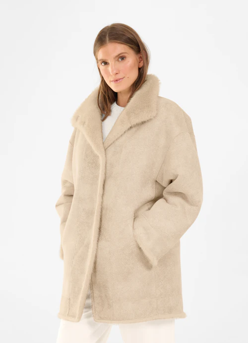 Casual Fit Jacken Faux Fur - Wendejacke almond milk