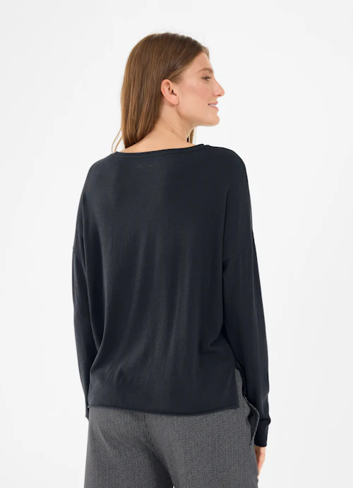 Oversized Fit Longsleeves Jersey Modal - Longsleeve navy