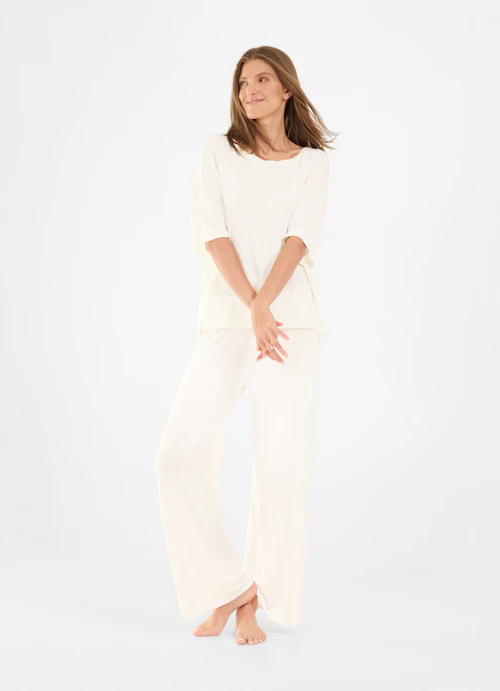 Loose Fit Sweatpants Nightwear - Trousers eggshell