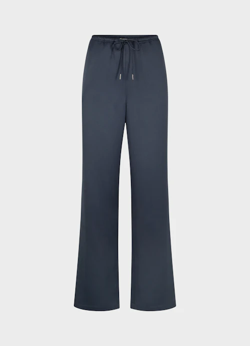 Wide Leg Hosen Satin - Hose navy