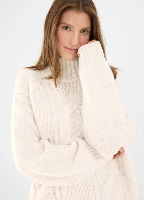 Casual Fit Strick Strick - Rollkragenpullover eggshell