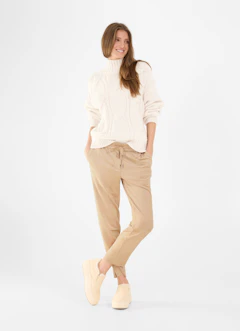 Regular Fit Pants Tech Velours - Trousers croissant