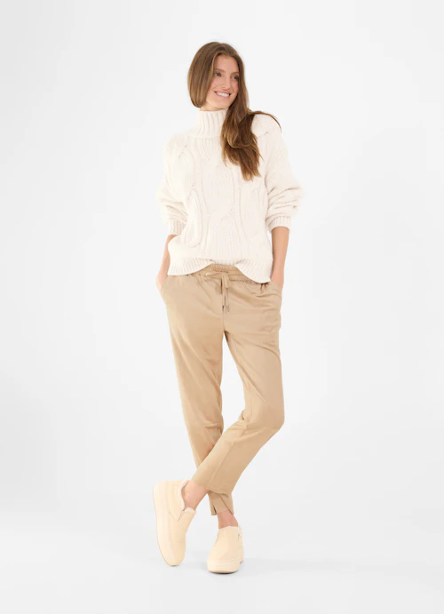 Regular Fit Hosen Tech Velours - Hose croissant