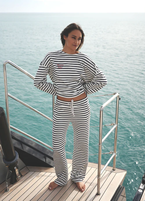 Wide Leg Sweatpants Ringlet Trousers eggshell