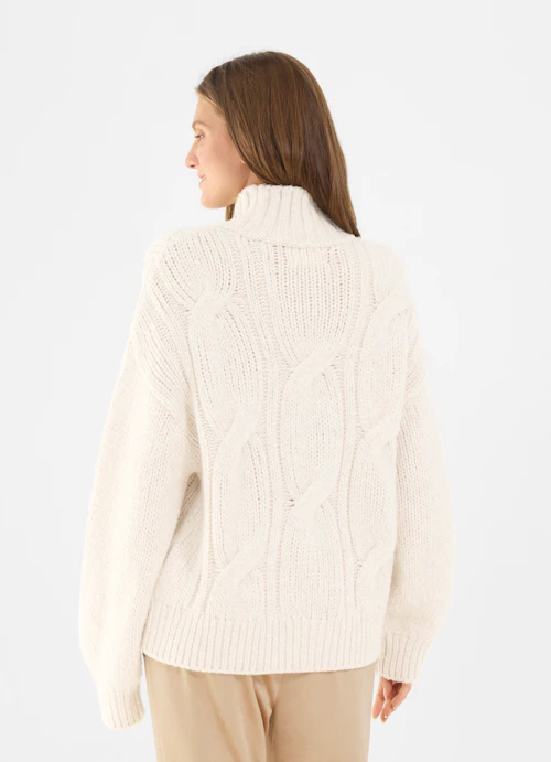 Casual Fit Strick Strick - Rollkragenpullover eggshell