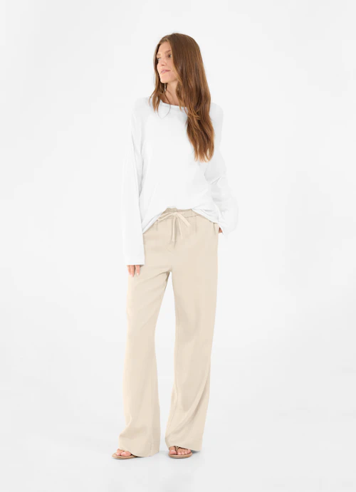 Casual Fit Hosen Twill - Hose light sand