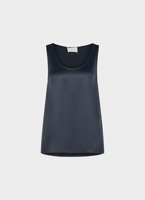Loose Fit Tops Satin - Top navy