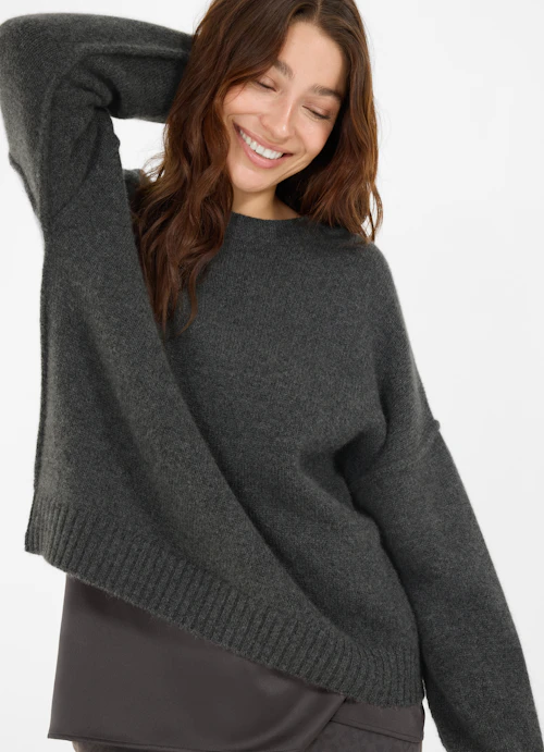 Casual Fit Knitwear Cashmere sweater anthra.mel.