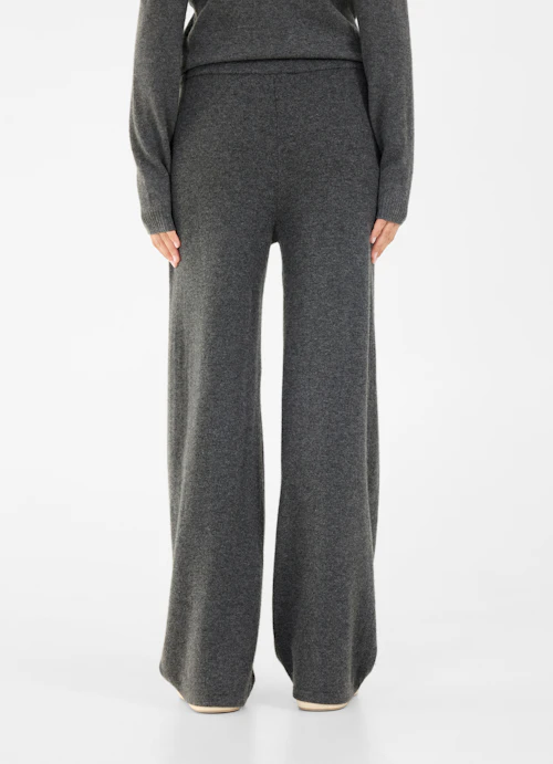 Regular Fit Pants Cashmere Blend - Knit Trousers anthra.mel.