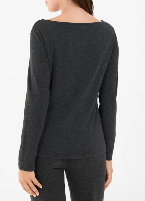 Regular Fit Long sleeve tops Jersey Modal - Longsleeve anthra.mel.