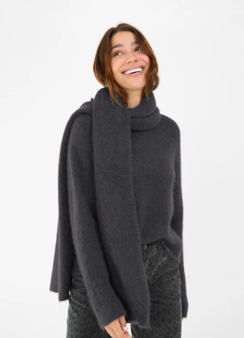 Regular Fit Knitwear Knitted scarf anthra