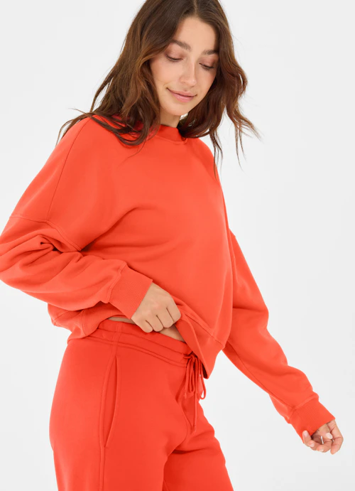Oversized Fit Sweatshirts Sweater cherry tomato