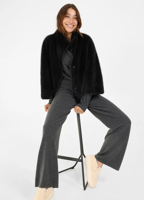 Loose Fit Jackets Faux Fur - Reversible Jacket anthra