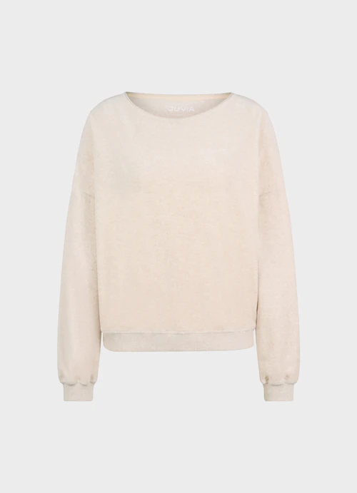 Loose Fit Sweatshirts Samt - Sweater crème mel.
