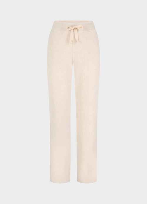 wide leg Sweatpants Samt - Sweatpants crème mel.