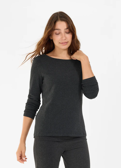 Regular Fit Long sleeve tops Jersey Modal - Longsleeve anthra.mel.