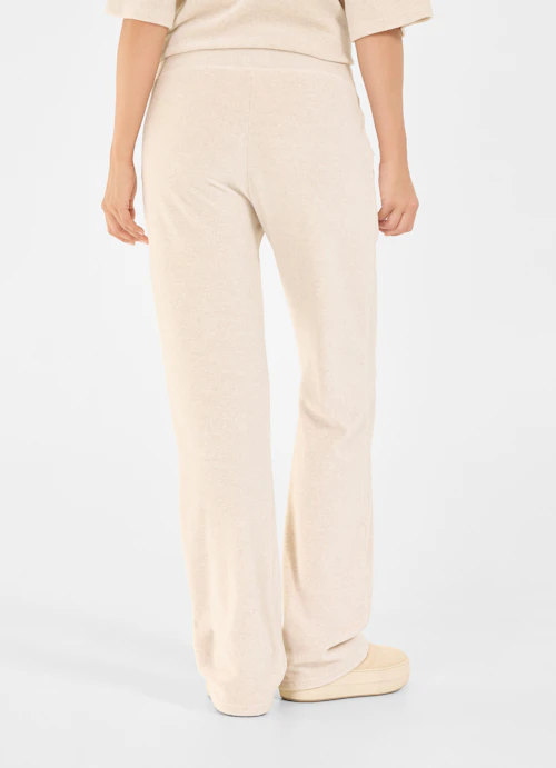 wide leg Sweatpants Samt - Sweatpants crème mel.