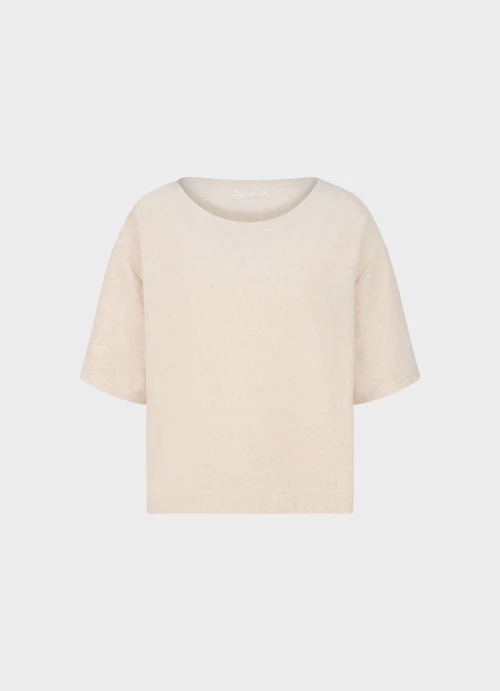 Boxy Fit Sweatshirts Samt - Sweater crème mel.