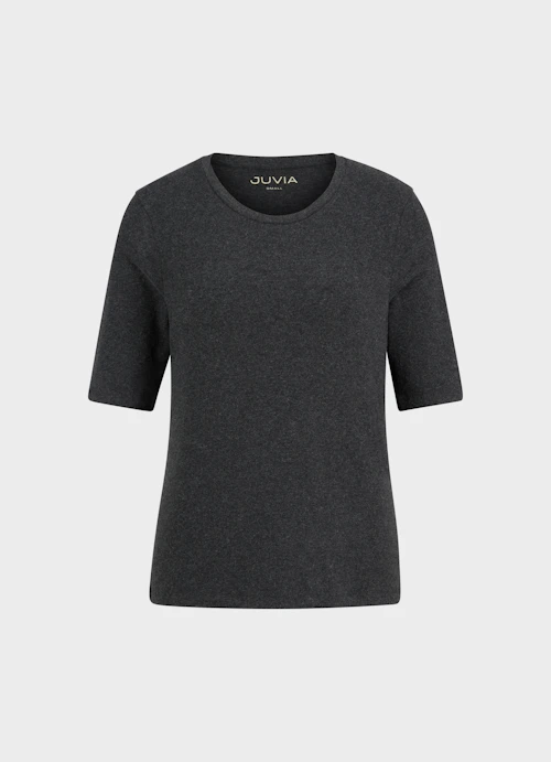 Slim Fit T-Shirts Jersey Modal - T-Shirt anthra.mel.