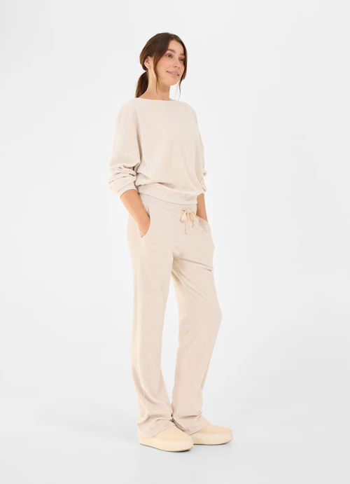 Loose Fit Sweatshirts Samt - Sweater crème mel.