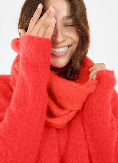 Regular Fit Knitwear Knitted scarf cherry tomato