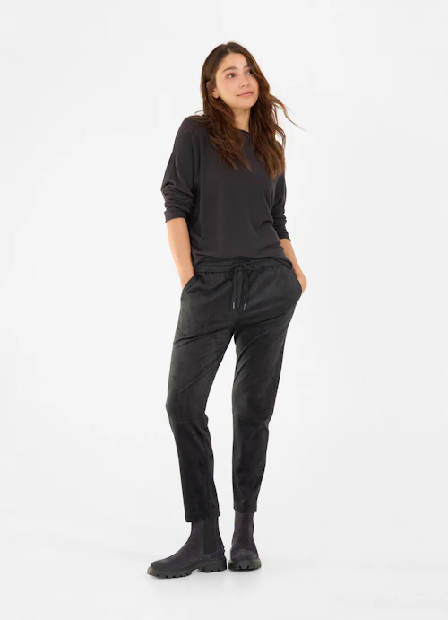 Regular Fit Hosen Tech Velours - Hose anthra