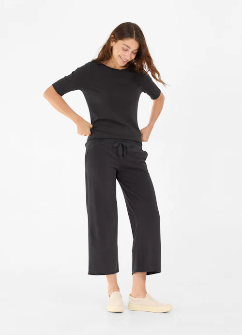 Wide Leg Sweatpants Culotte - Sweatpants anthra