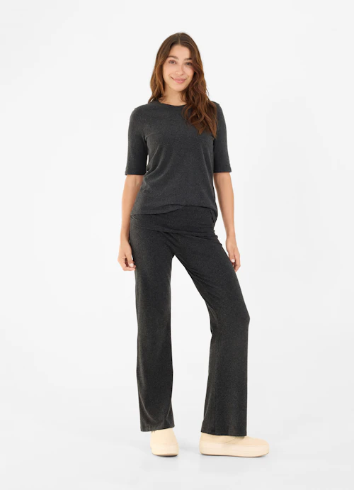 Slim Fit T-Shirts Jersey Modal - T-Shirt anthra.mel.