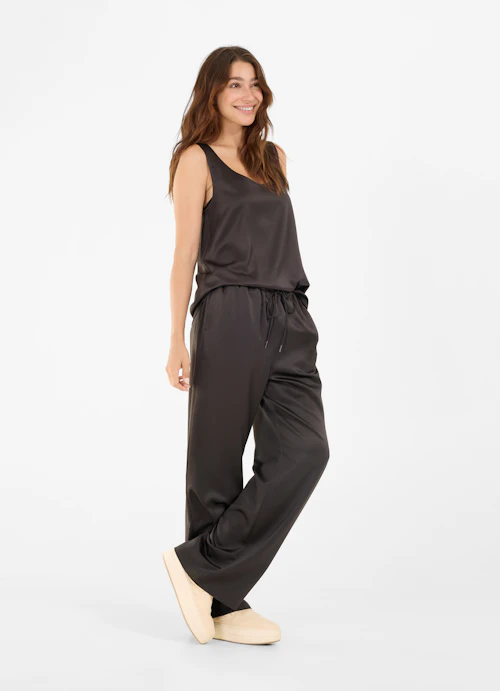Wide Leg Hosen Satin - Hose anthra