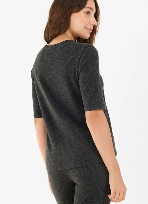 Slim Fit T-Shirts Jersey Modal - T-Shirt anthra.mel.