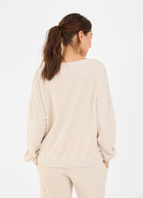 Loose Fit Sweatshirts Samt - Sweater crème mel.