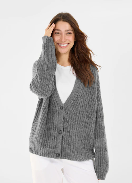 Casual Fit Knitwear Knit cardigan steel grey mel.