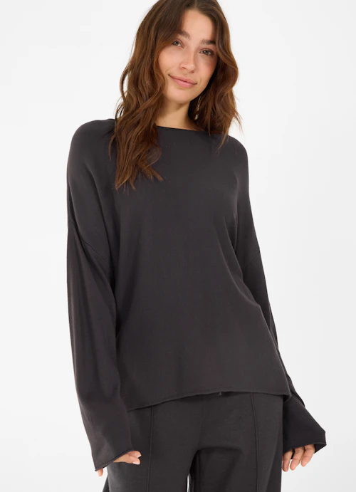 Casual Knitwear Viscose Stretch Sweater anthra