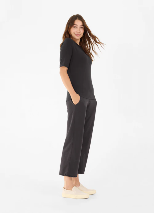 Wide Leg Sweatpants Culotte - Sweatpants anthra