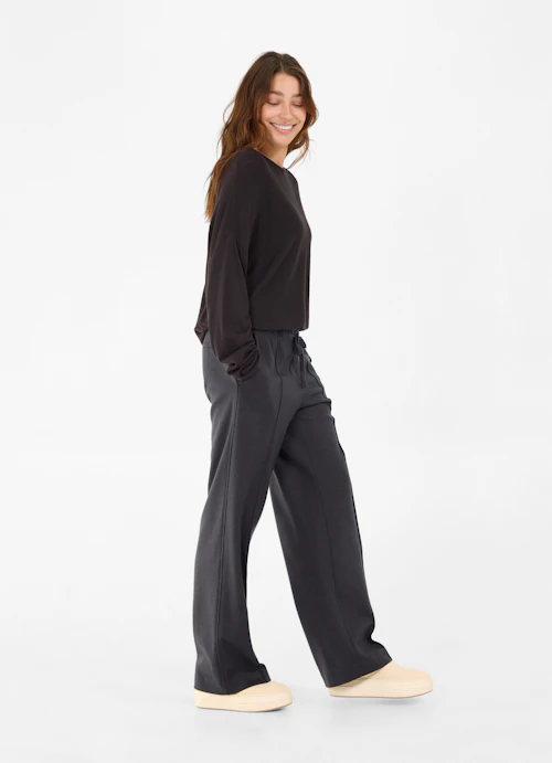 Wide Leg Hosen Flannel - Hose anthra