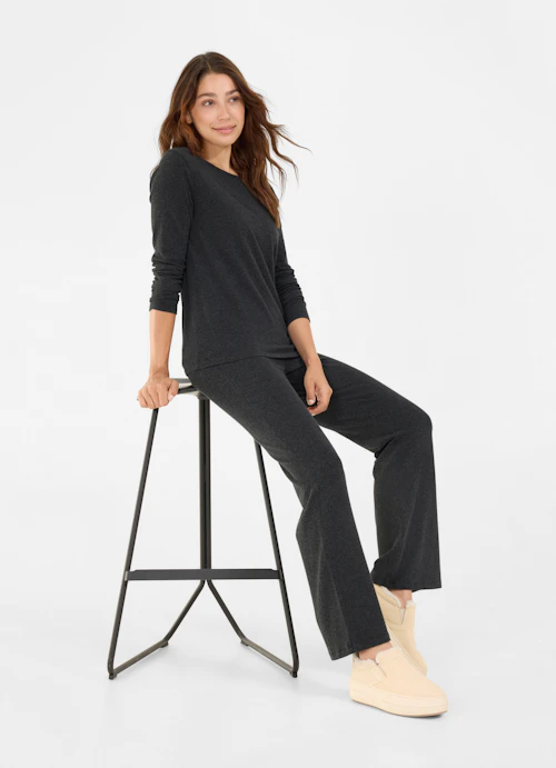 Regular Fit Long sleeve tops Jersey Modal - Longsleeve anthra.mel.