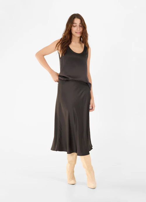 Medium Length Skirts Satin skirt anthra