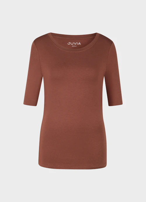 Slim Fit T-shirts Jersey Modal T-Shirt chestnut