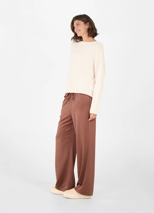 Wide Leg Pants Satin trousers chestnut