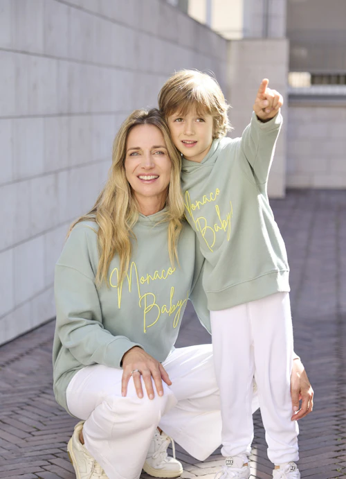 Coupe Casual Fit Sweats à capuche Sweat à capuche familial pour ENFANTS - Monaco Baby dusty green