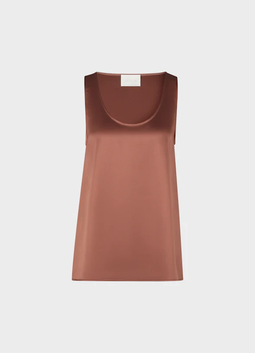 Loose Fit Tops Satin - Top chestnut