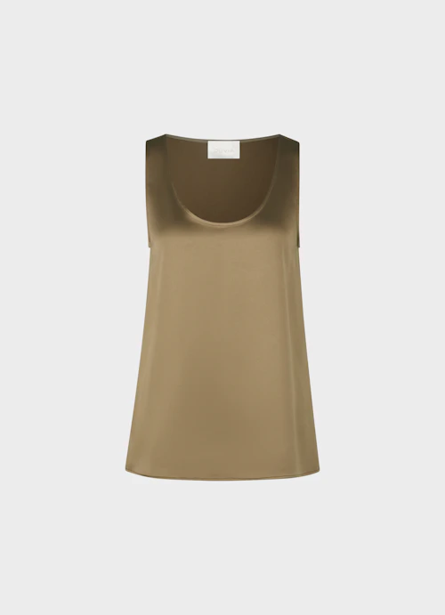 Loose Fit Tops Satin - Top burnt olive