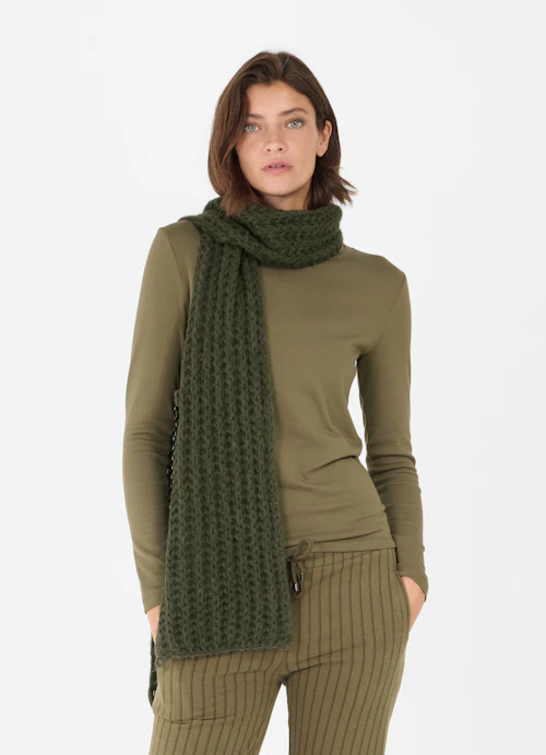Regular Fit Knitwear Knitted scarf burnt olive