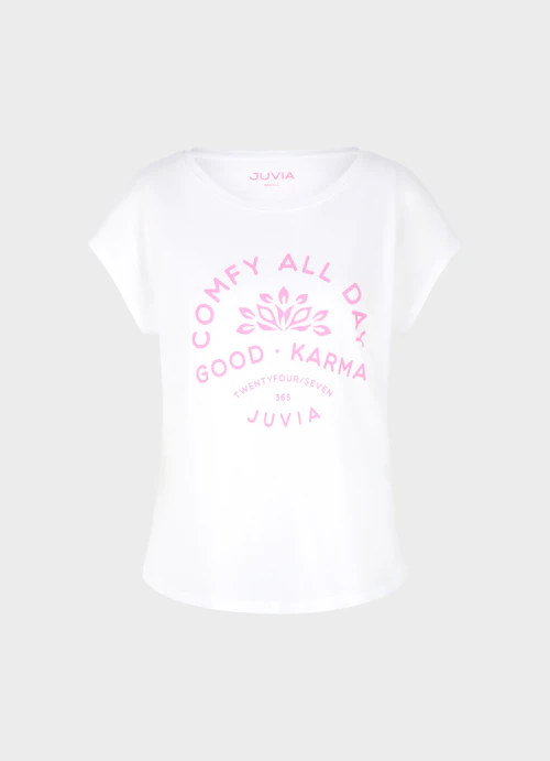 Regular Fit T-shirts T-shirt white-begonia pink