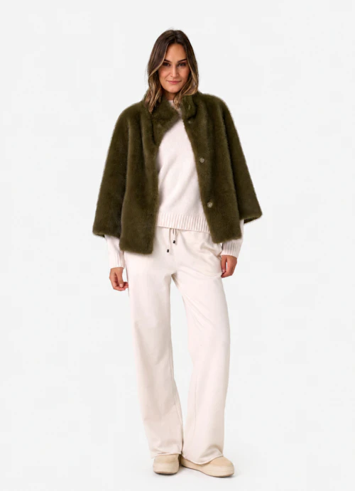Loose Fit Jacken Faux Fur - Wendejacke burnt olive