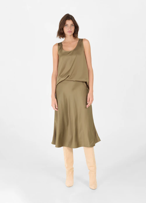 Medium Fit Skirts Satin skirt burnt olive