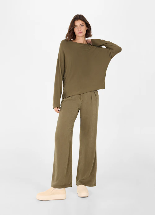 Casual Fit Pants Twill trousers burnt olive