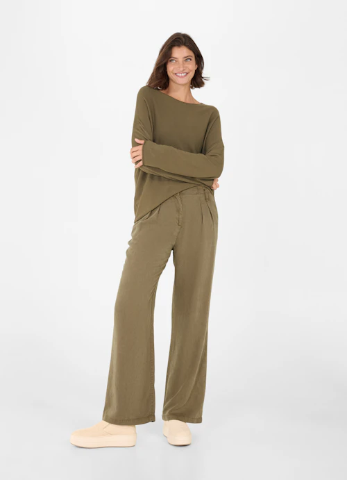 Casual Fit Pants Twill trousers burnt olive